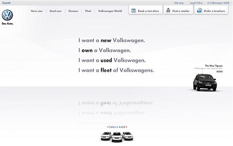 Volkswagen UK site internet